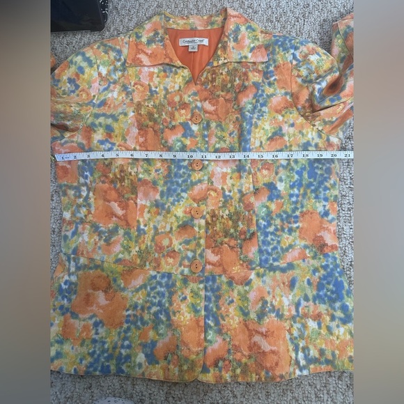 Coldwater Creek Floral Button-Up Jacket size 12 - Picture 9 of 9